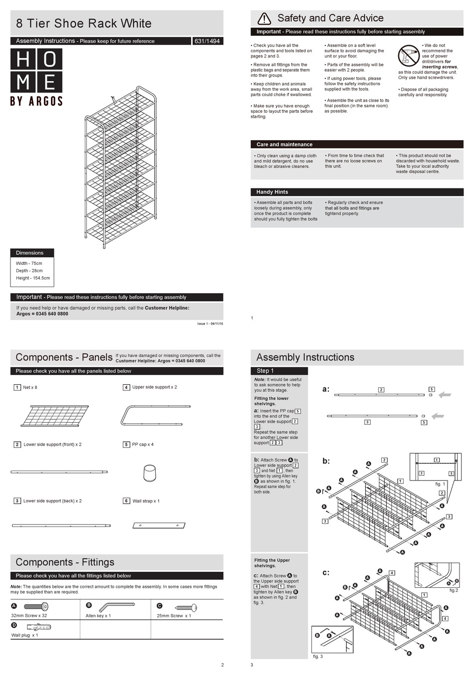 ARGOS HOME 631/1494 ASSEMBLY INSTRUCTIONS Pdf Download ManualsLib