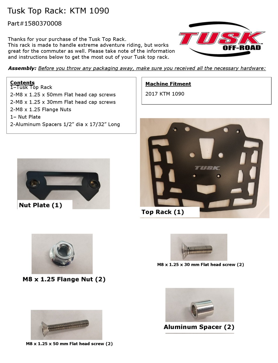 TUSK 1580370008 INSTALLATION INSTRUCTIONS Pdf Download ManualsLib