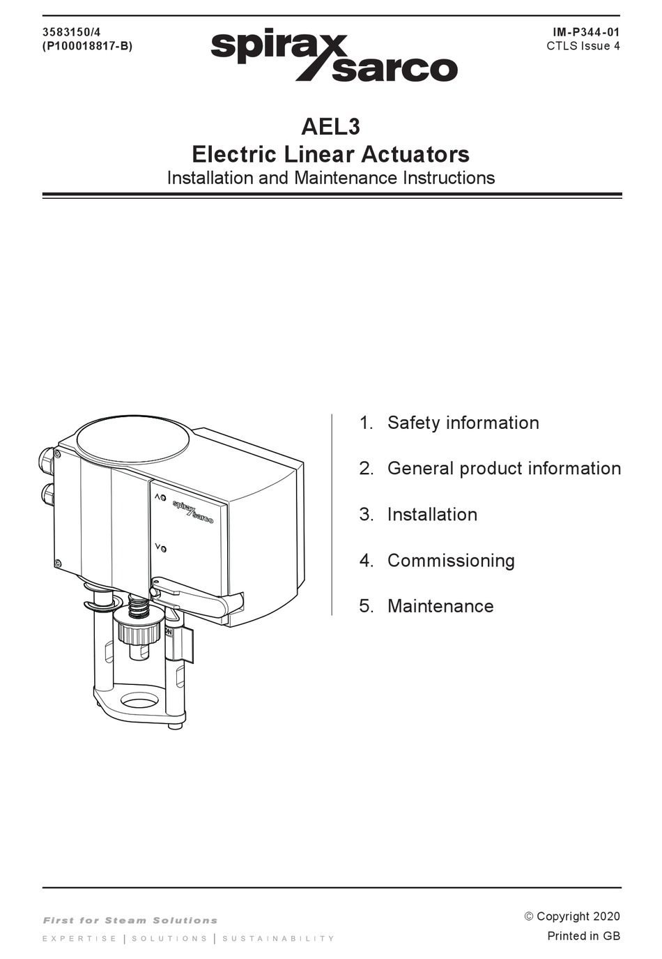 SPIRAX SARCO AEL3 SERIES INSTALLATION AND MAINTENANCE INSTRUCTIONS ...