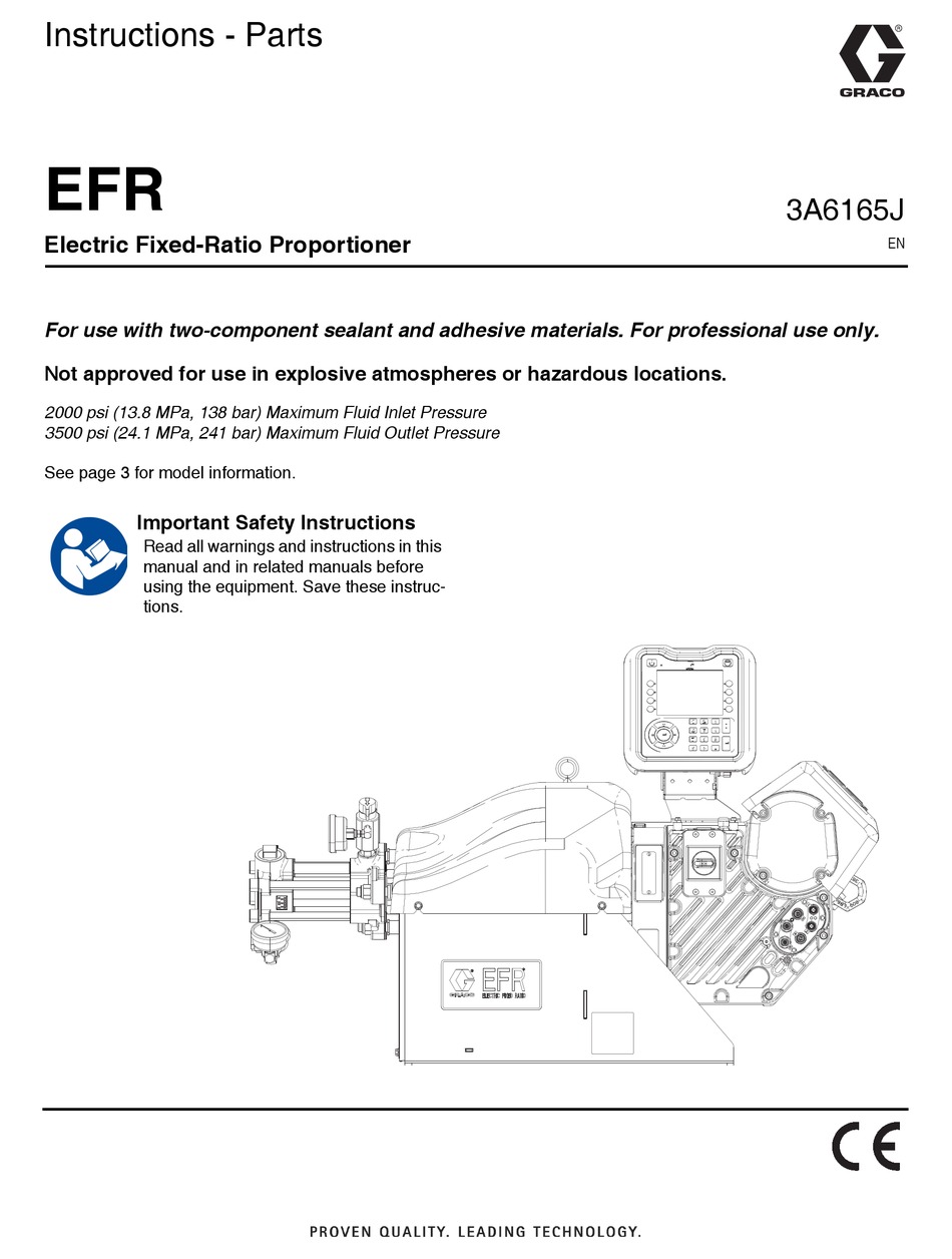 GRACO EFR INSTRUCTIONSPARTS LIST MANUAL Pdf Download ManualsLib