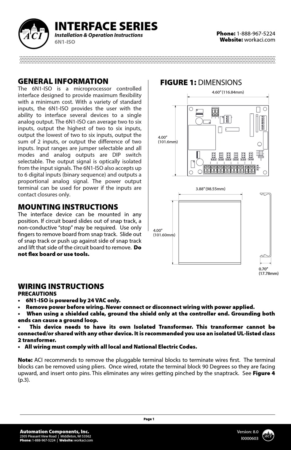 MODBUS: iR-AM06-VI: 4 ingressi 2 uscite analogiche