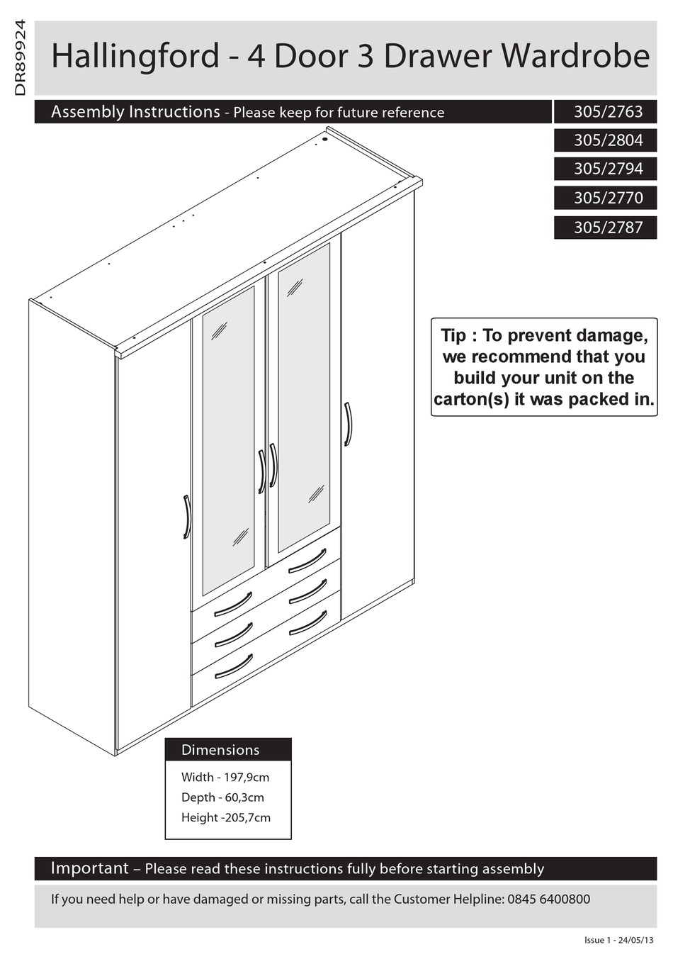 ARGOS HALLINGFORD 305/2763 ASSEMBLY INSTRUCTIONS MANUAL Pdf Download