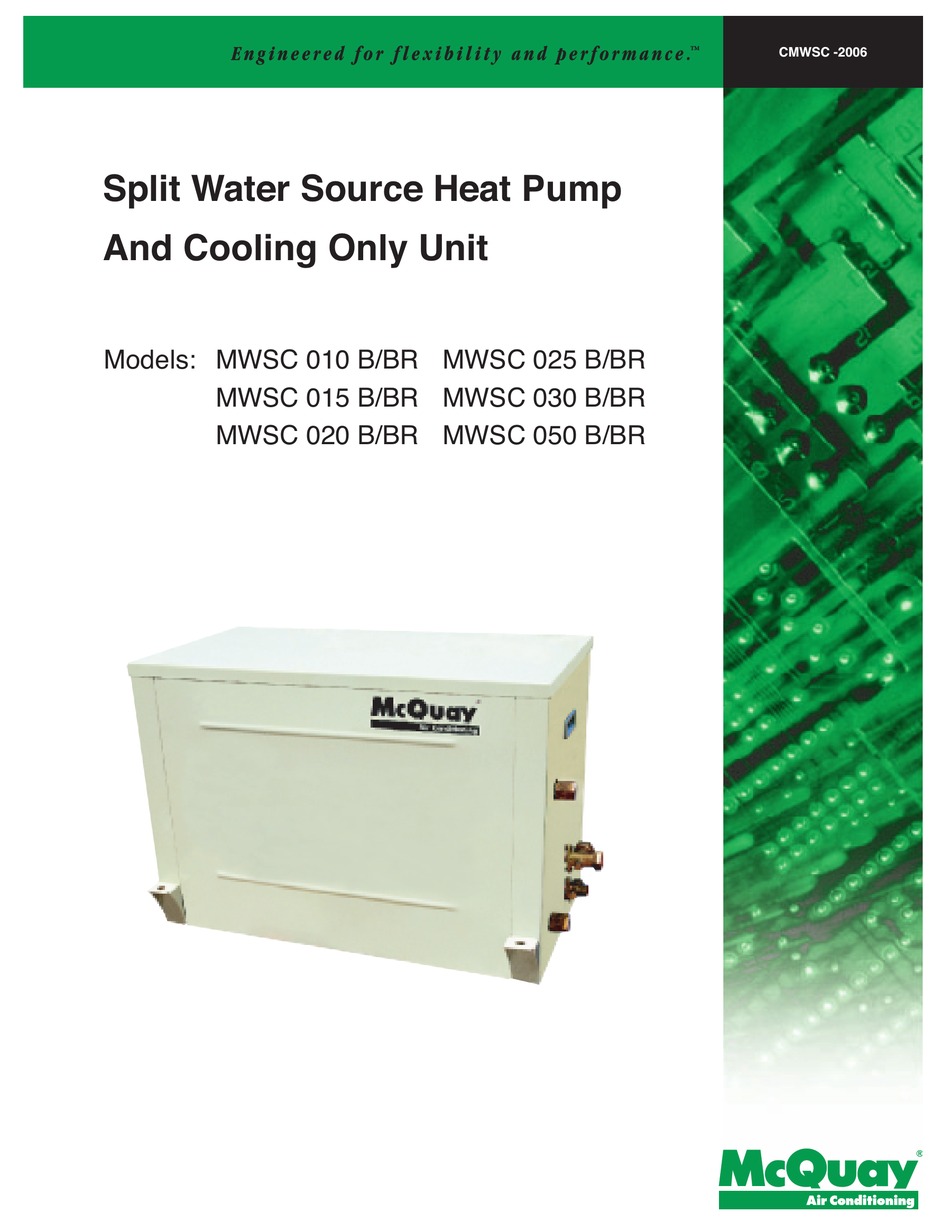 MCQUAY MWSC 010 SERIES MANUAL Pdf Download ManualsLib