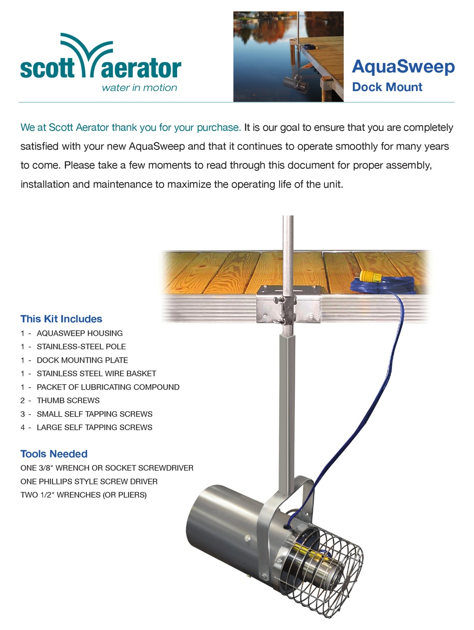 SCOTT AERATOR AQUASWEEP 15000 QUICK START MANUAL Pdf Download ManualsLib
