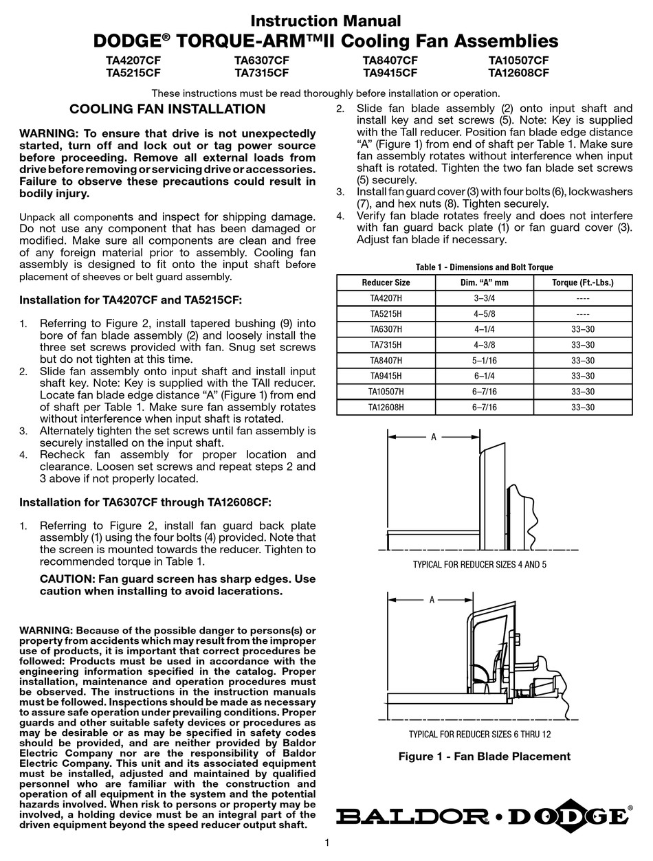 ABB BALDORE DODGE TORQUE-ARM II INSTRUCTION MANUAL Pdf Download ...