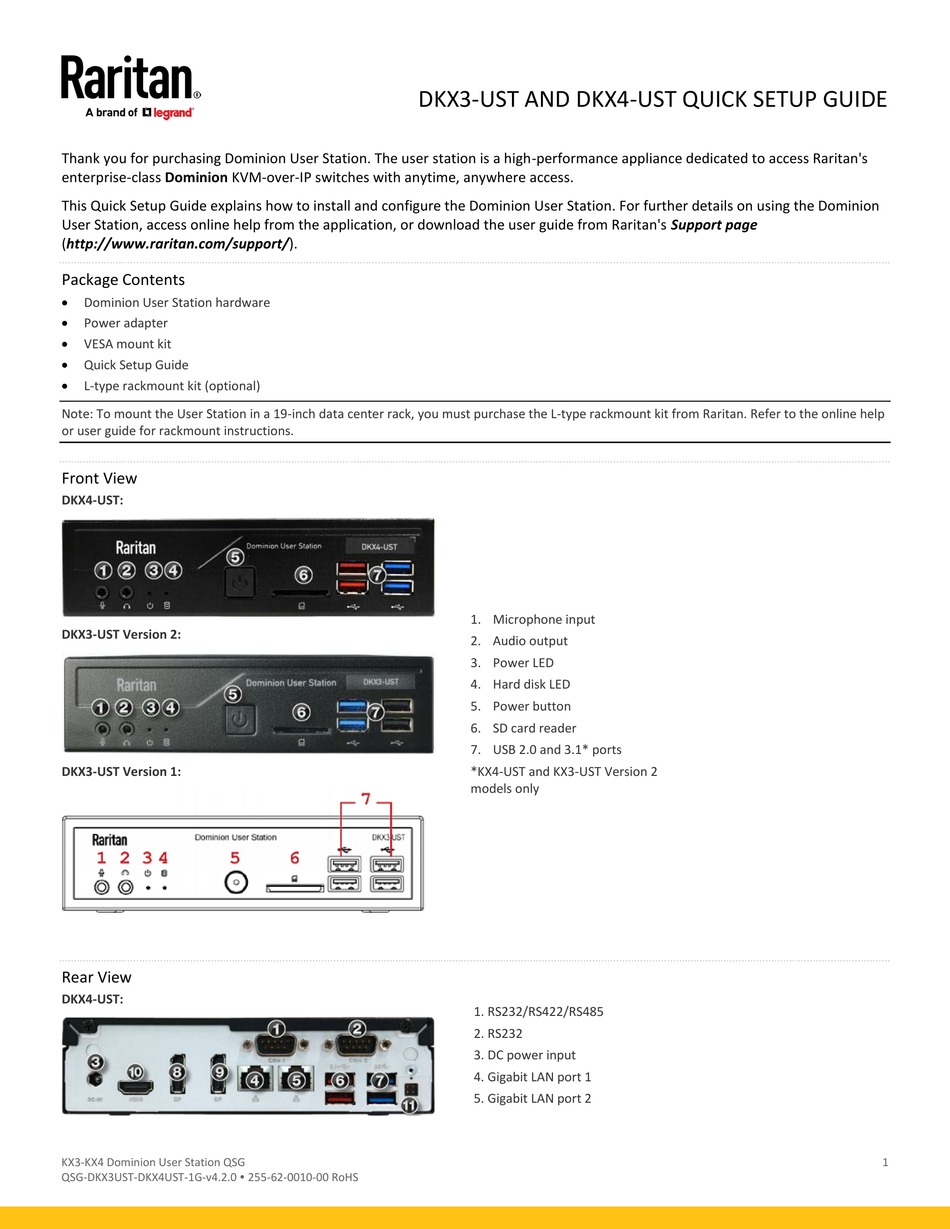 LEGRAND RARITAN DKX3UST QUICK SETUP MANUAL Pdf Download ManualsLib