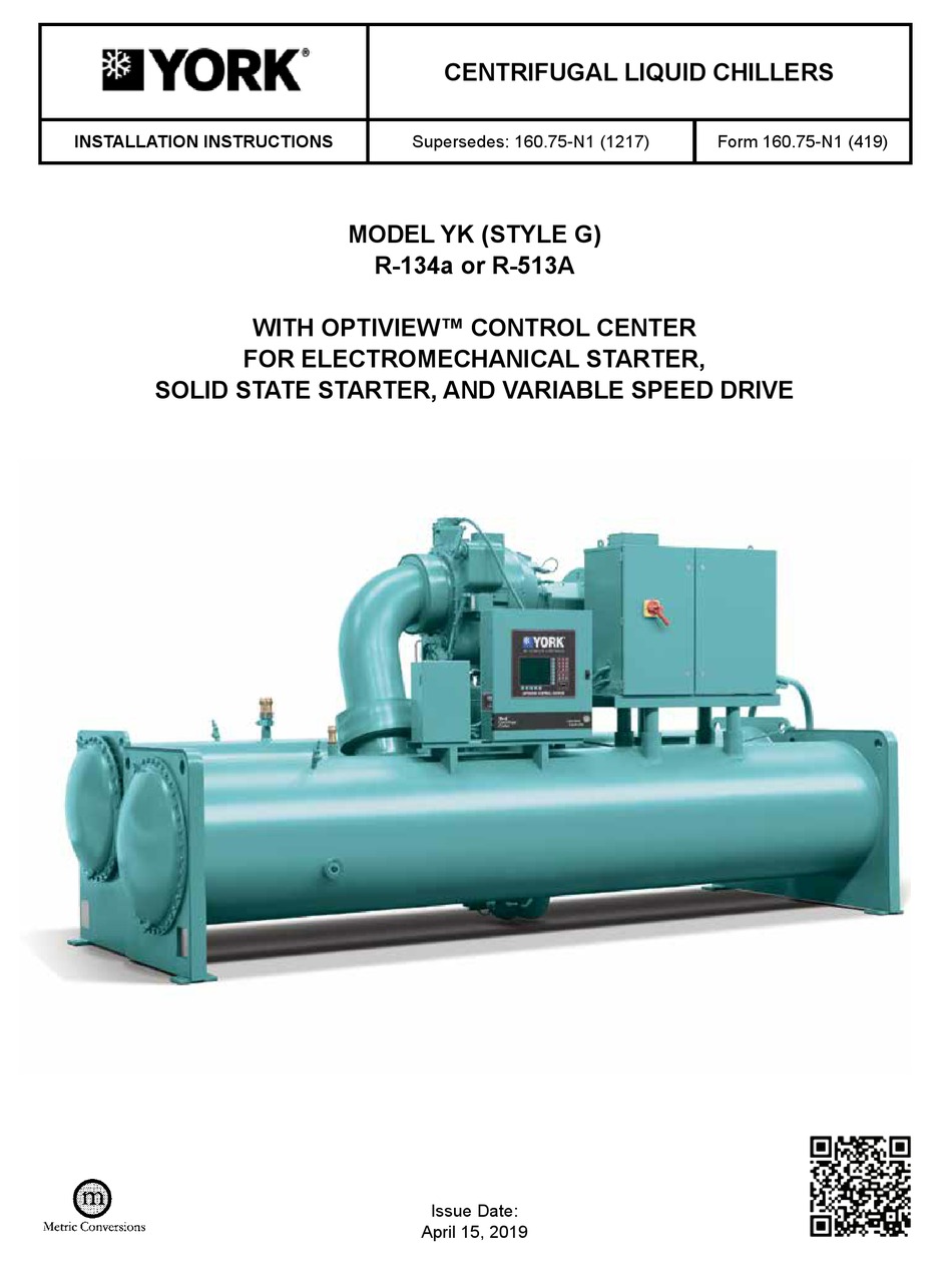 JOHNSON CONTROLS YORK YK SERIES INSTALLATION INSTRUCTIONS MANUAL Pdf ...