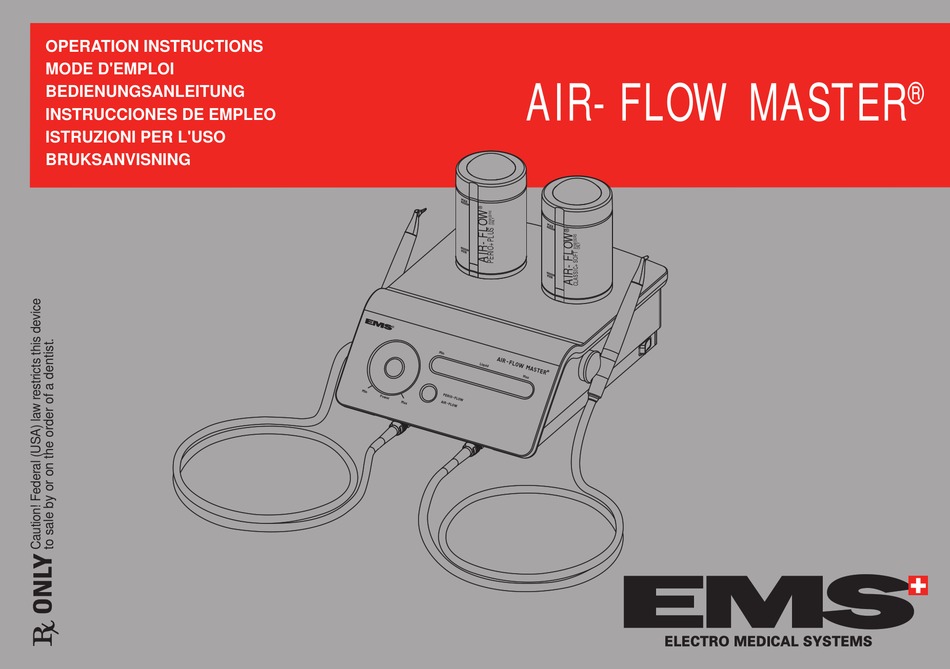 EMS AIRFLOW MASTER OPERATING INSTRUCTIONS MANUAL Pdf Download ManualsLib