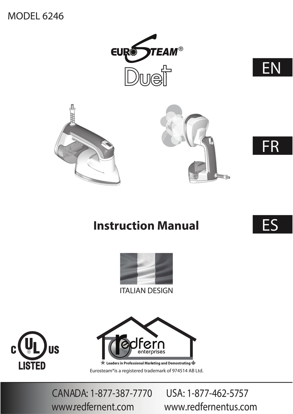 REDFERN ENTERPRISES EUROSTEAM DUET INSTRUCTION MANUAL Pdf Download