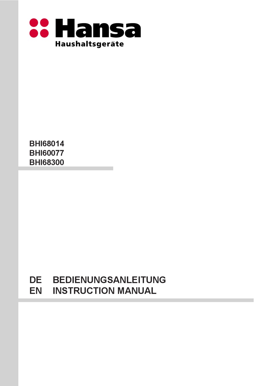 hansa speedo programming manual