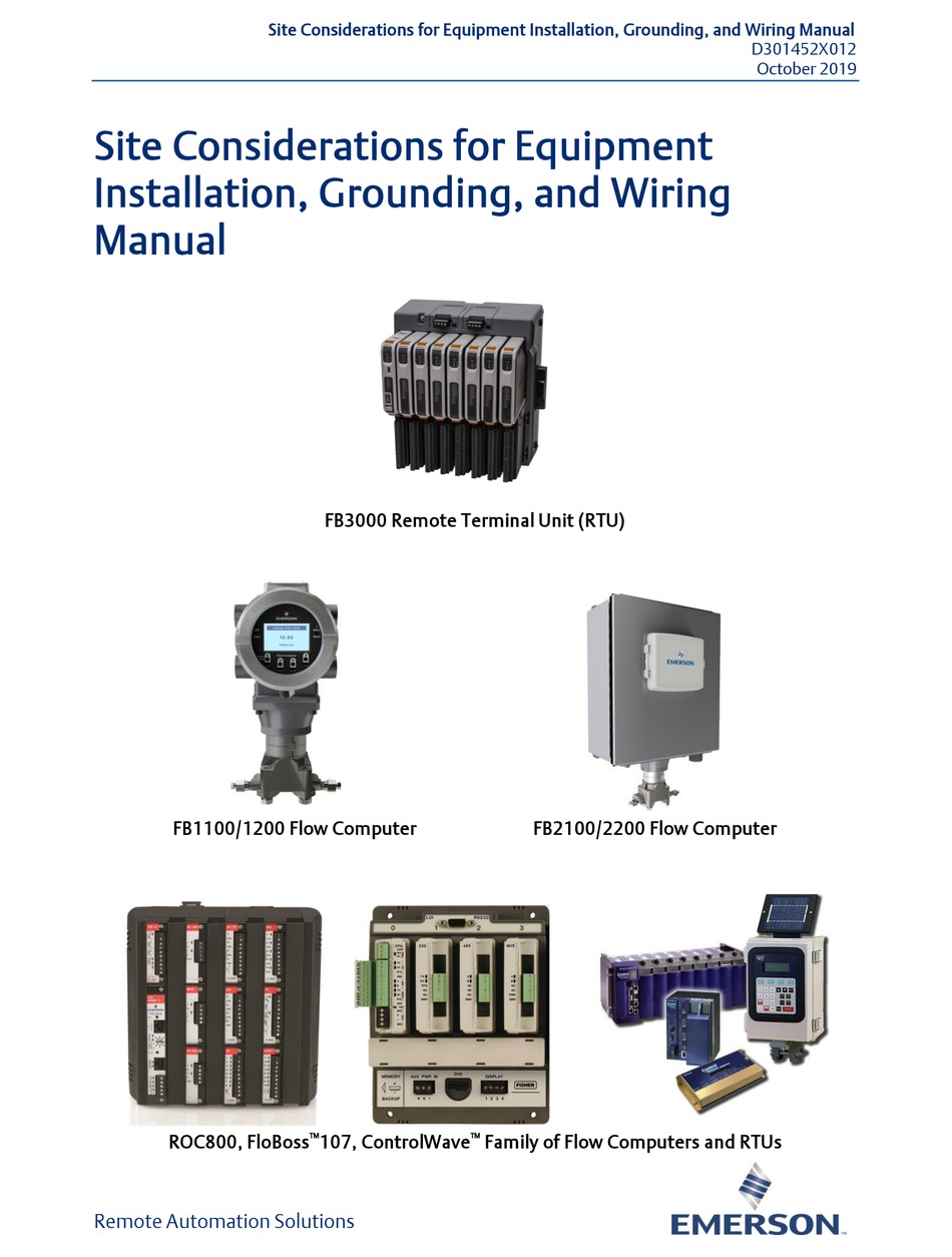 EMERSON CONTROLWAVE SERIES SITE CONSIDERATIONS FOR EQUIPMENT