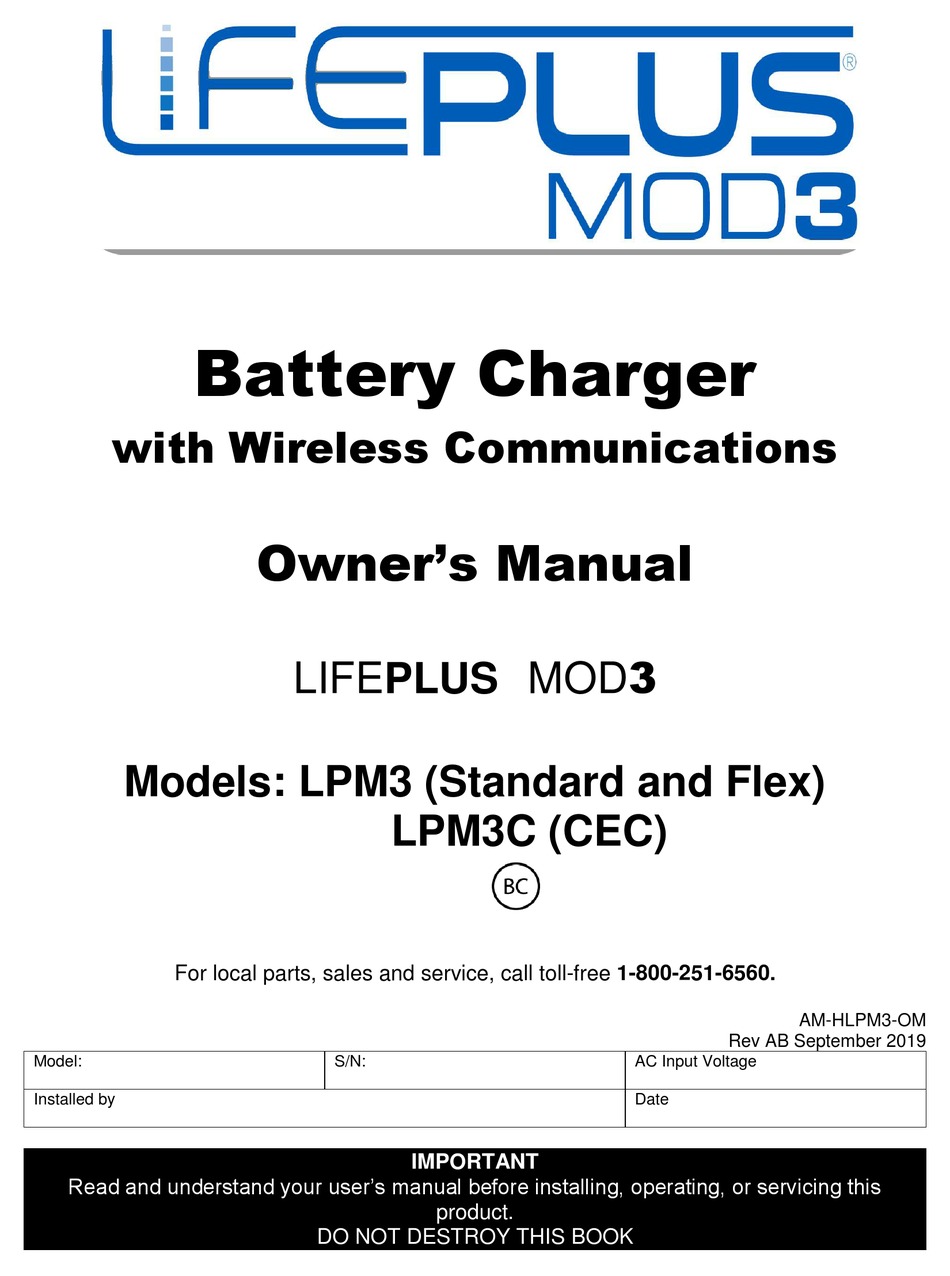 Hawker Lifeplus Mod3 Series Owner S Manual Pdf Download Manualslib