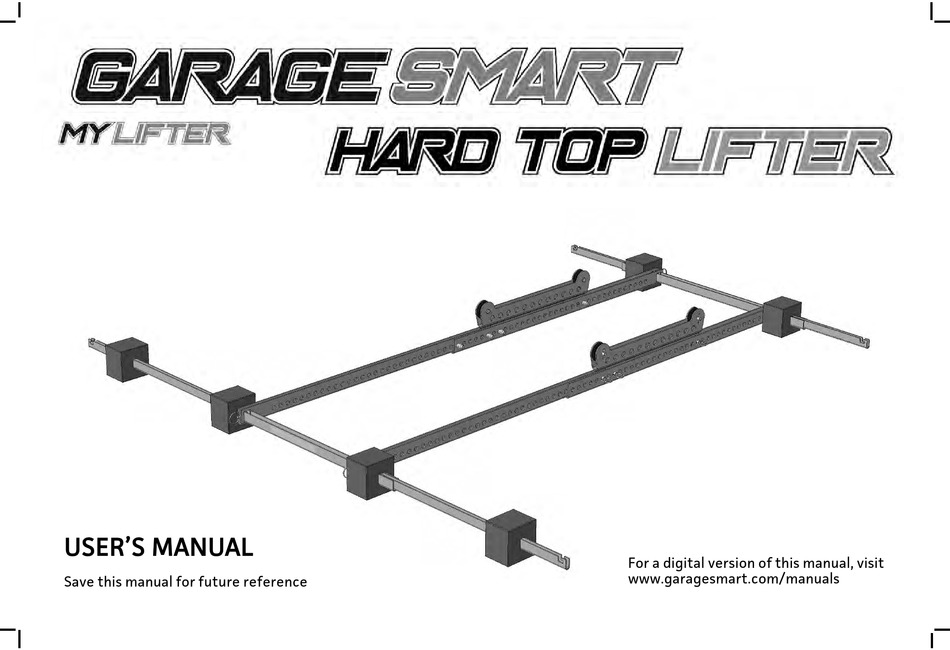 GARAGE SMART HARD TOP LIFTER USER MANUAL Pdf Download ManualsLib