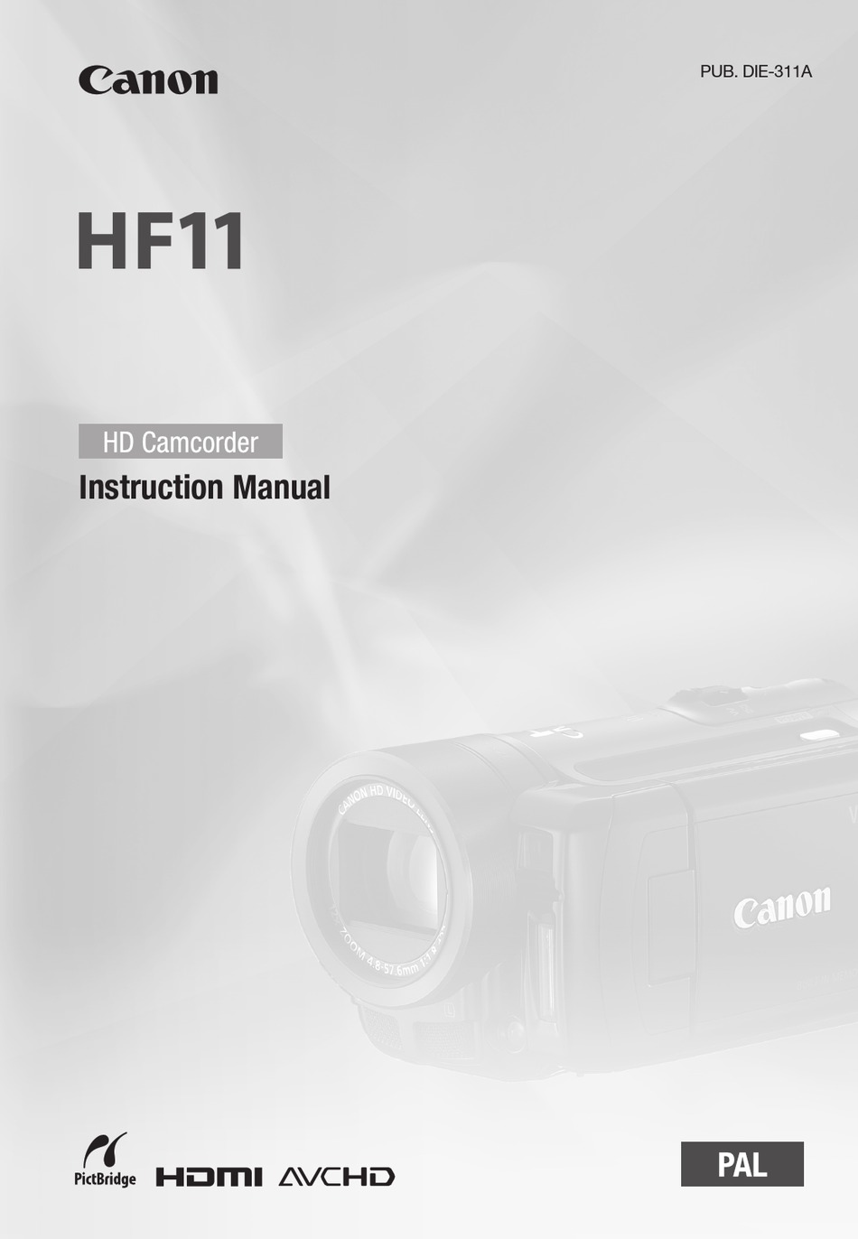 Canon Hf11 Instruction Manual Pdf Download Manualslib