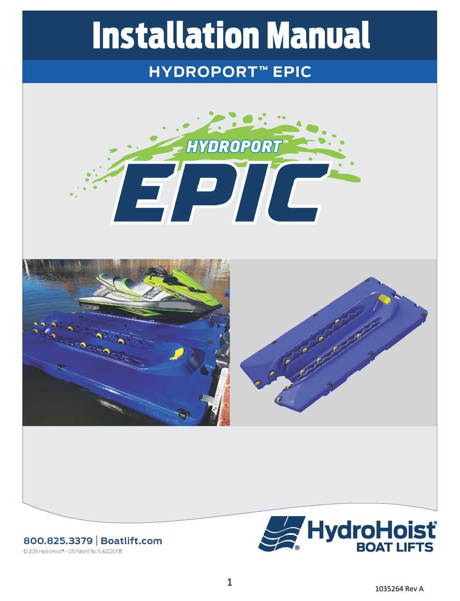 HYDROHOIST HYDROPORT EPIC INSTALLATION MANUAL Pdf Download ManualsLib