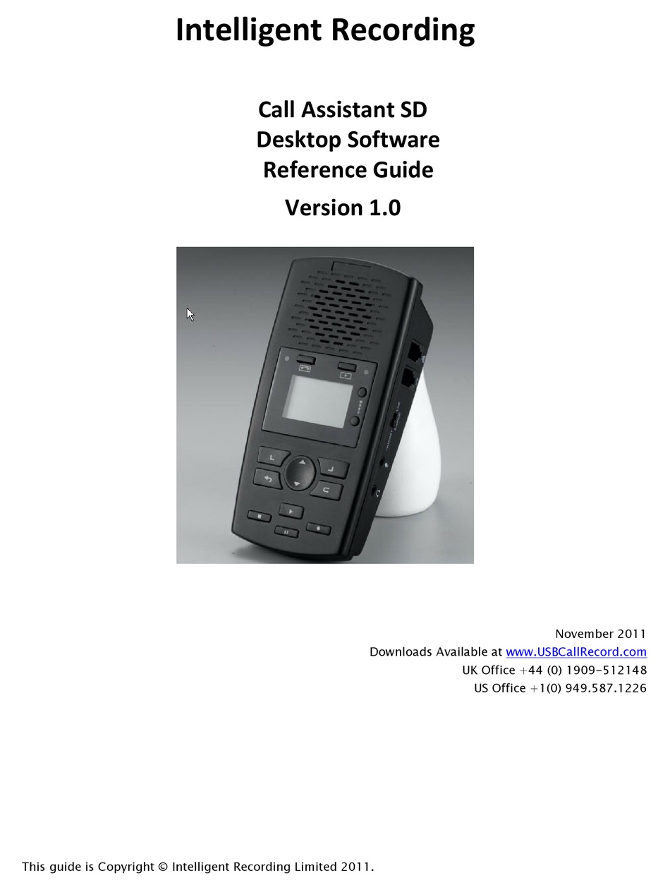 INTELLIGENT RECORDING CALL ASSISTANT SD REFERENCE MANUAL Pdf Download intelligent-recording-call-assistant-sd-reference-manual-pdf-download