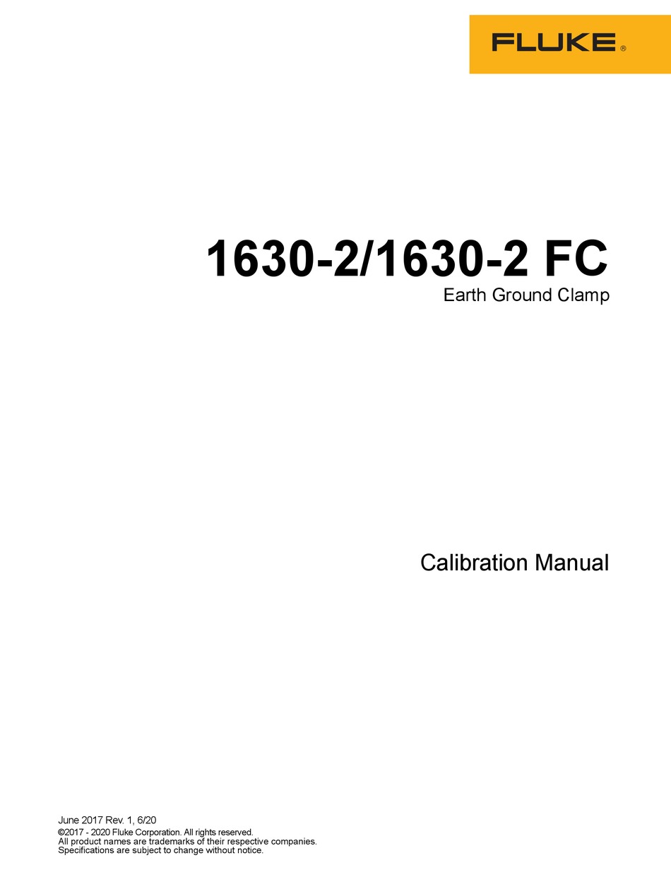 Fluke 1630 2 Calibration Manual Pdf Download Manualslib