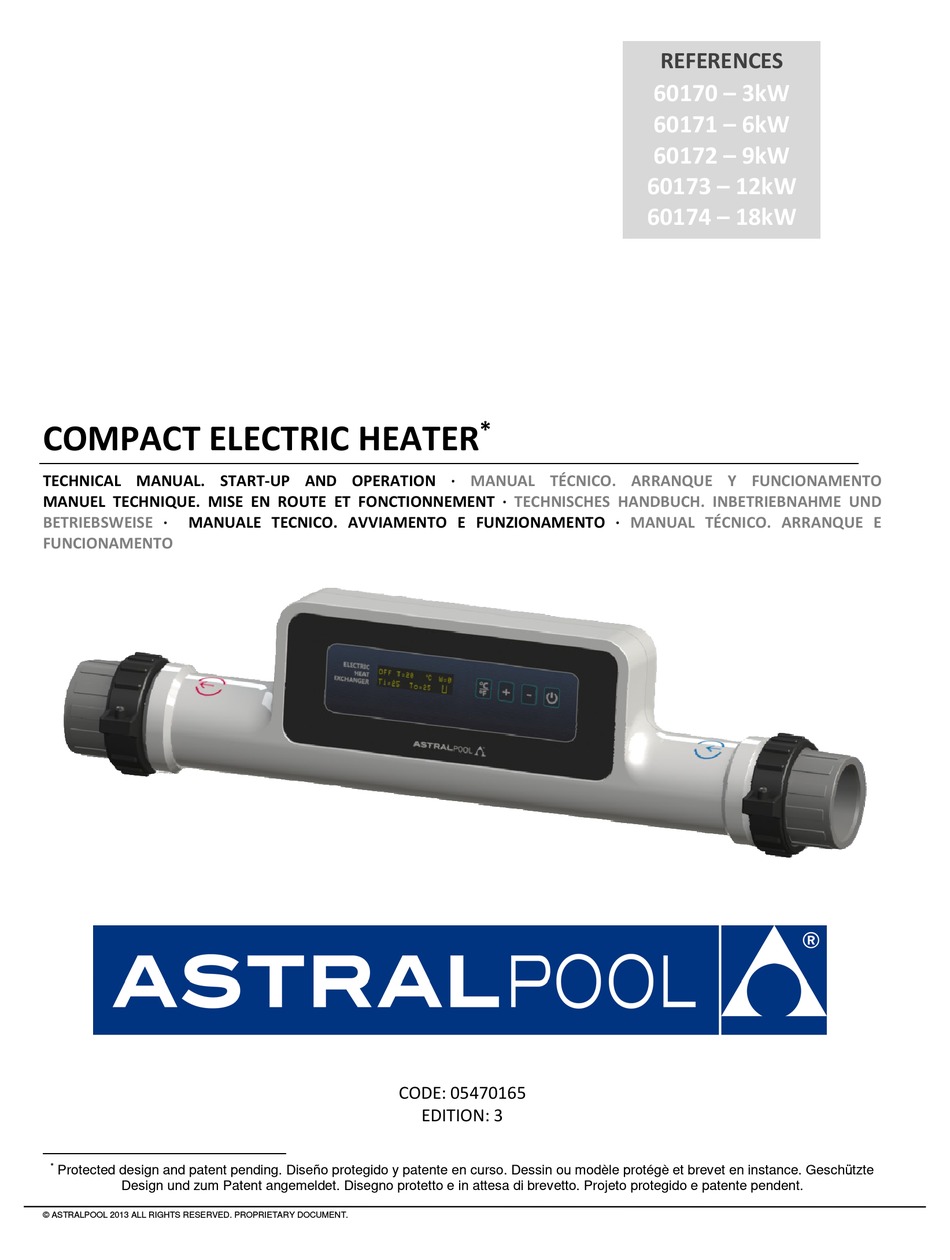 60174-18 KW Calentador Compact ElectricHeat de Astralpool 