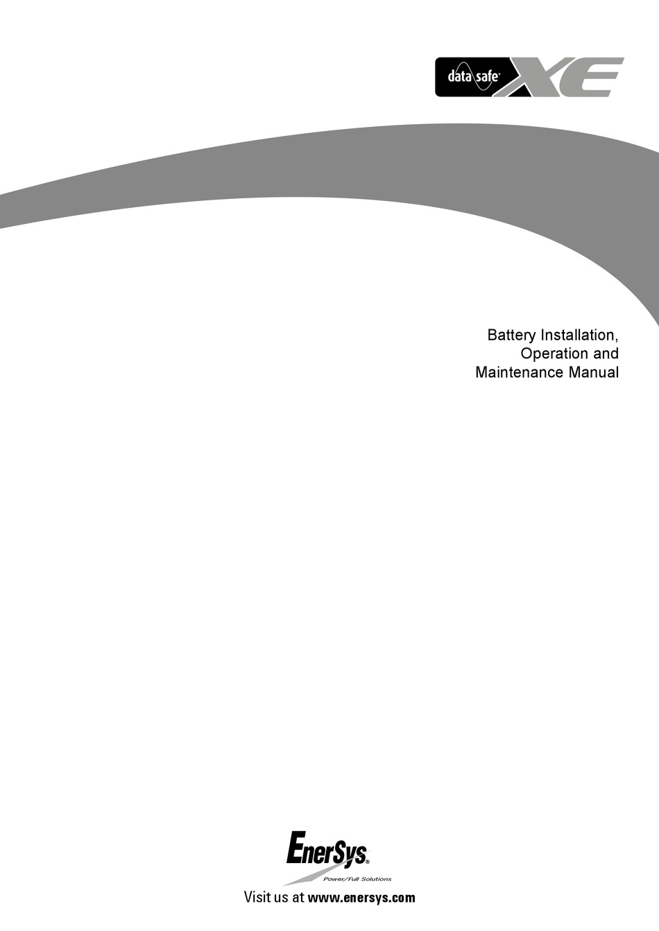 ENERSYS DATASAFE XE SERIES INSTALLATION, OPERATION AND MAINTENANCE