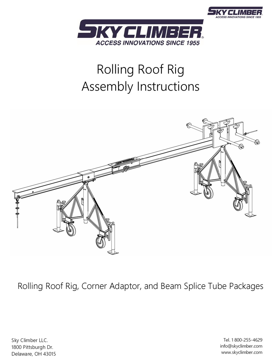 SKY CLIMBER ROLLING ROOF RIG ASSEMBLY INSTRUCTIONS MANUAL Pdf Download
