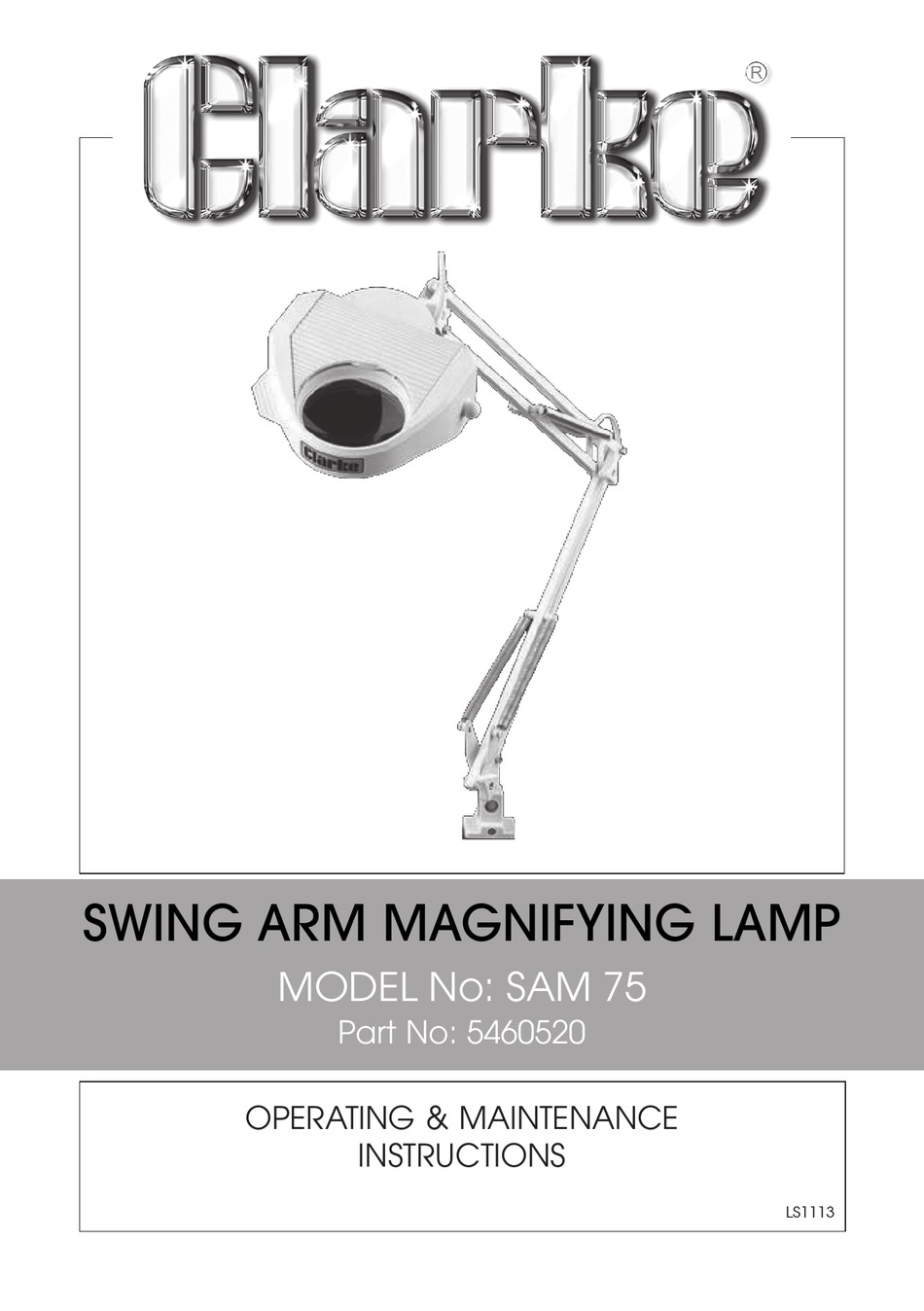 clarke swing arm magnifying lamp