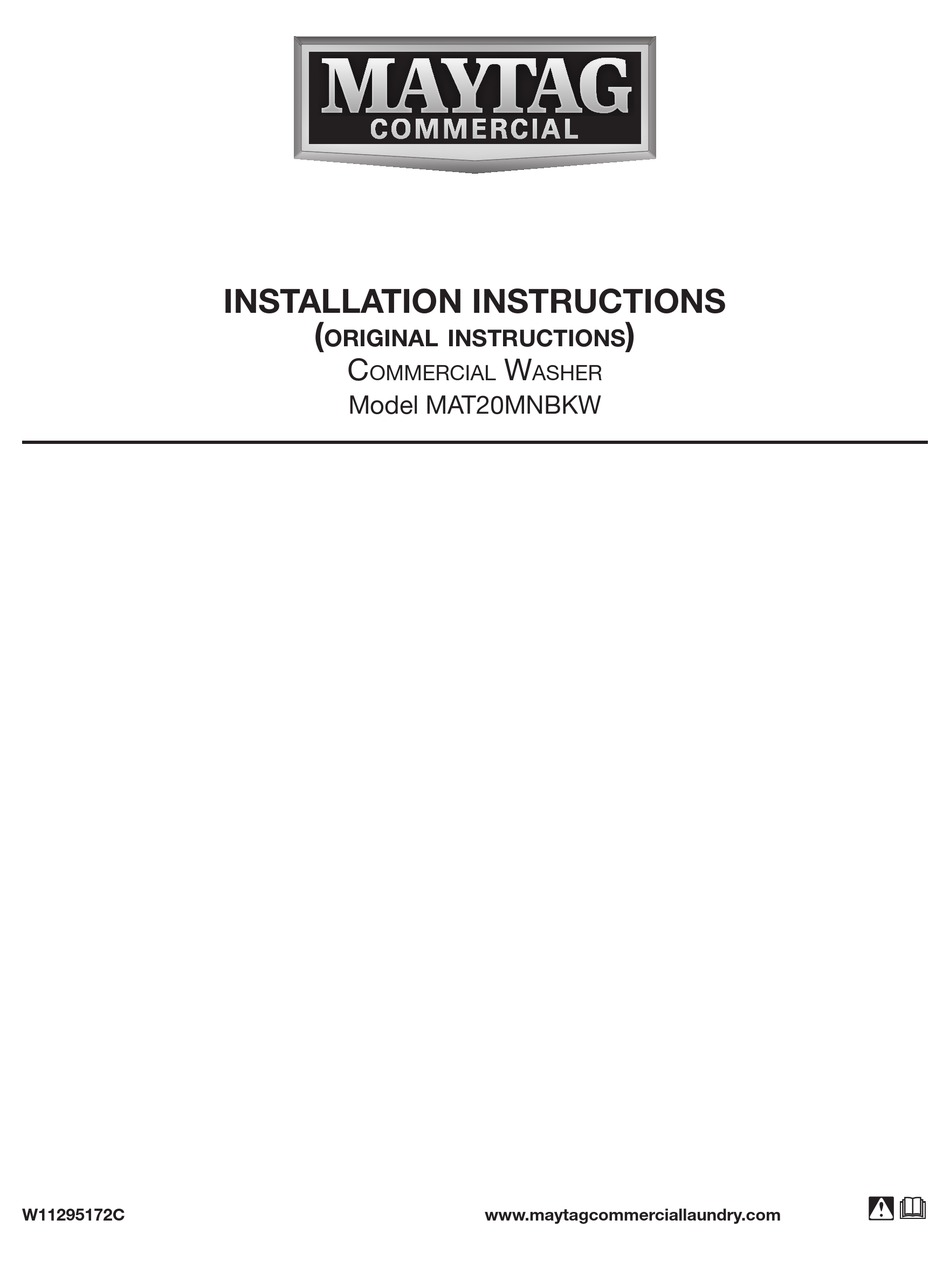 MAYTAG MAT20MNBKW INSTALLATION INSTRUCTIONS MANUAL Pdf Download