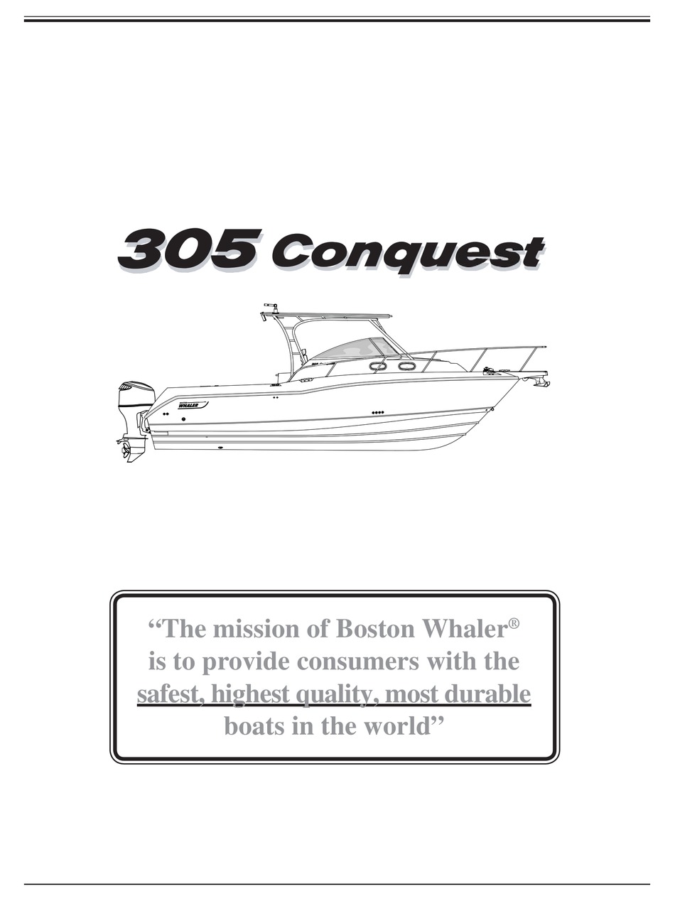 BOSTON WHALER 305 CONQUEST OWNER'S MANUAL Pdf Download | ManualsLib