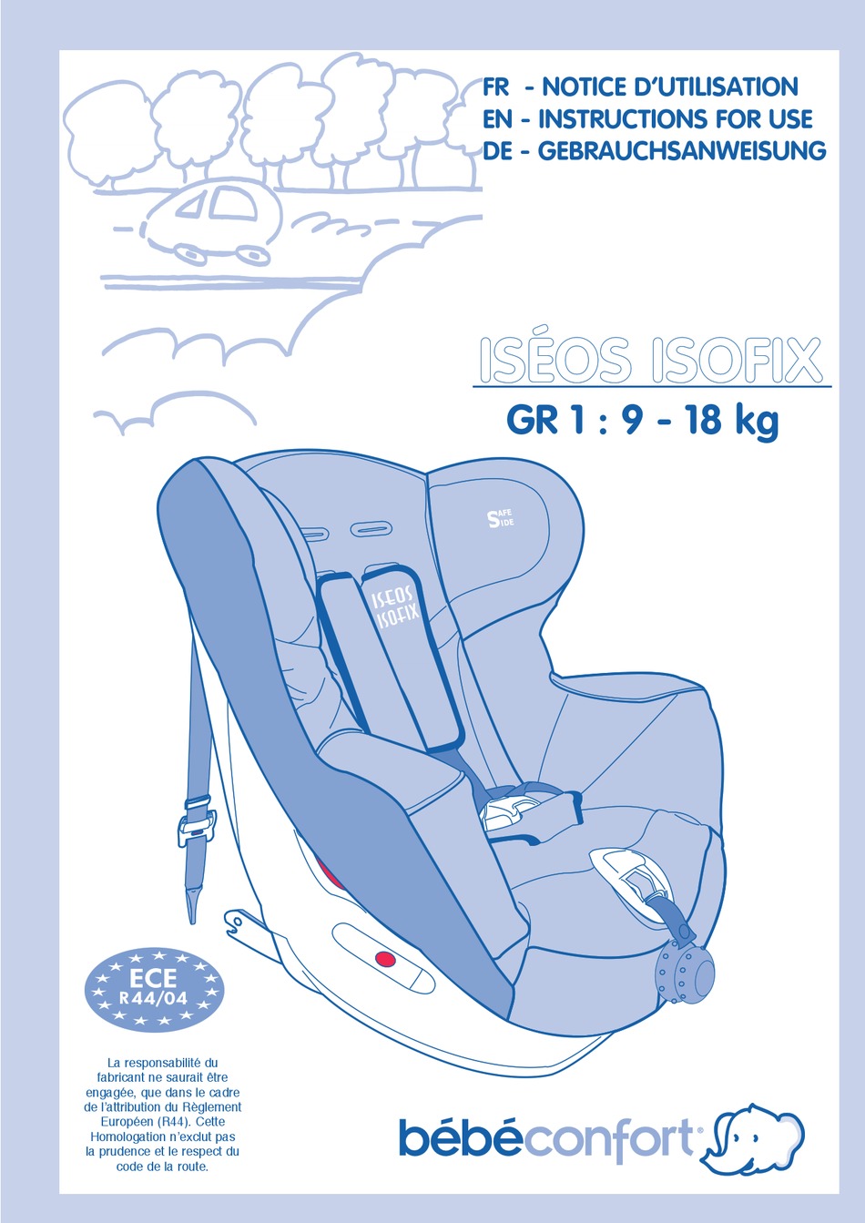 Bebe Confort Iseos Isofix Instructions For Use Manual Pdf Download Manualslib