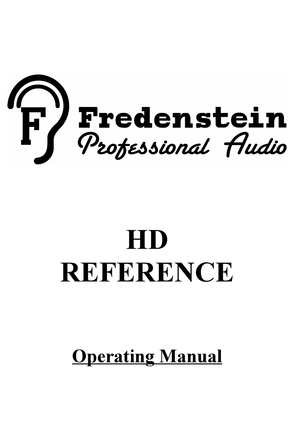 FREDENSTEIN HD REFERENCE OPERATING MANUAL Pdf Download ManualsLib