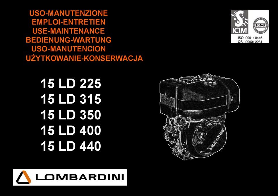 LOMBARDINI 15 LD 225 USE & MAINTENANCE Pdf Download ManualsLib