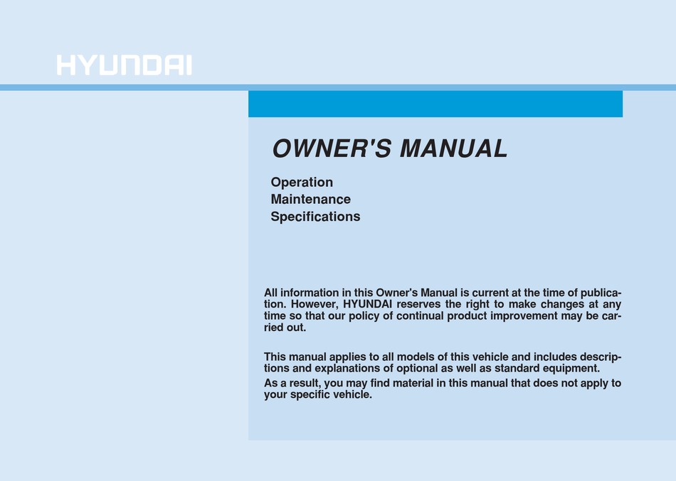 HYUNDAI I20 OWNER'S MANUAL Pdf Download | ManualsLib