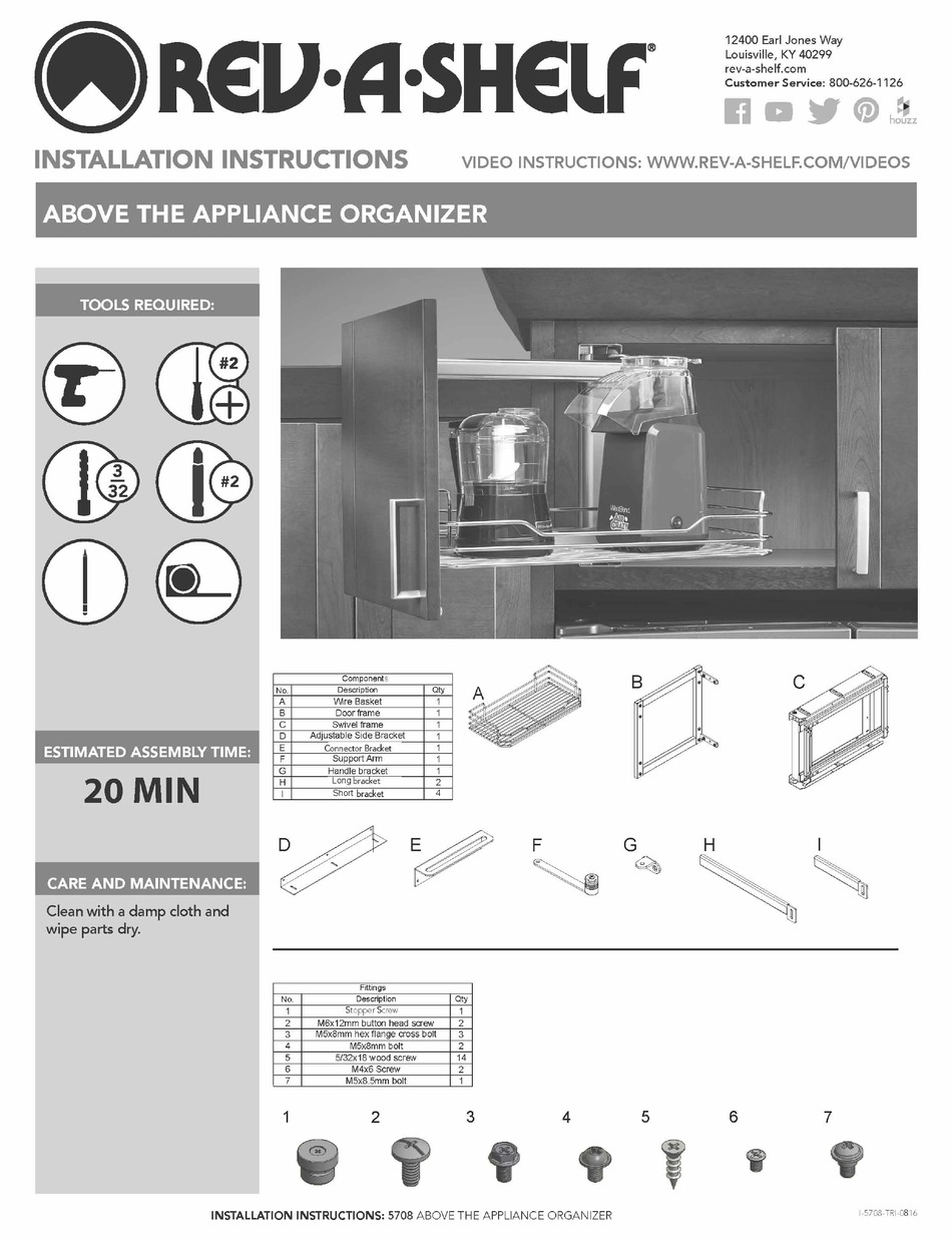 REVASHELF 5708 INSTALLATION INSTRUCTIONS MANUAL Pdf Download ManualsLib