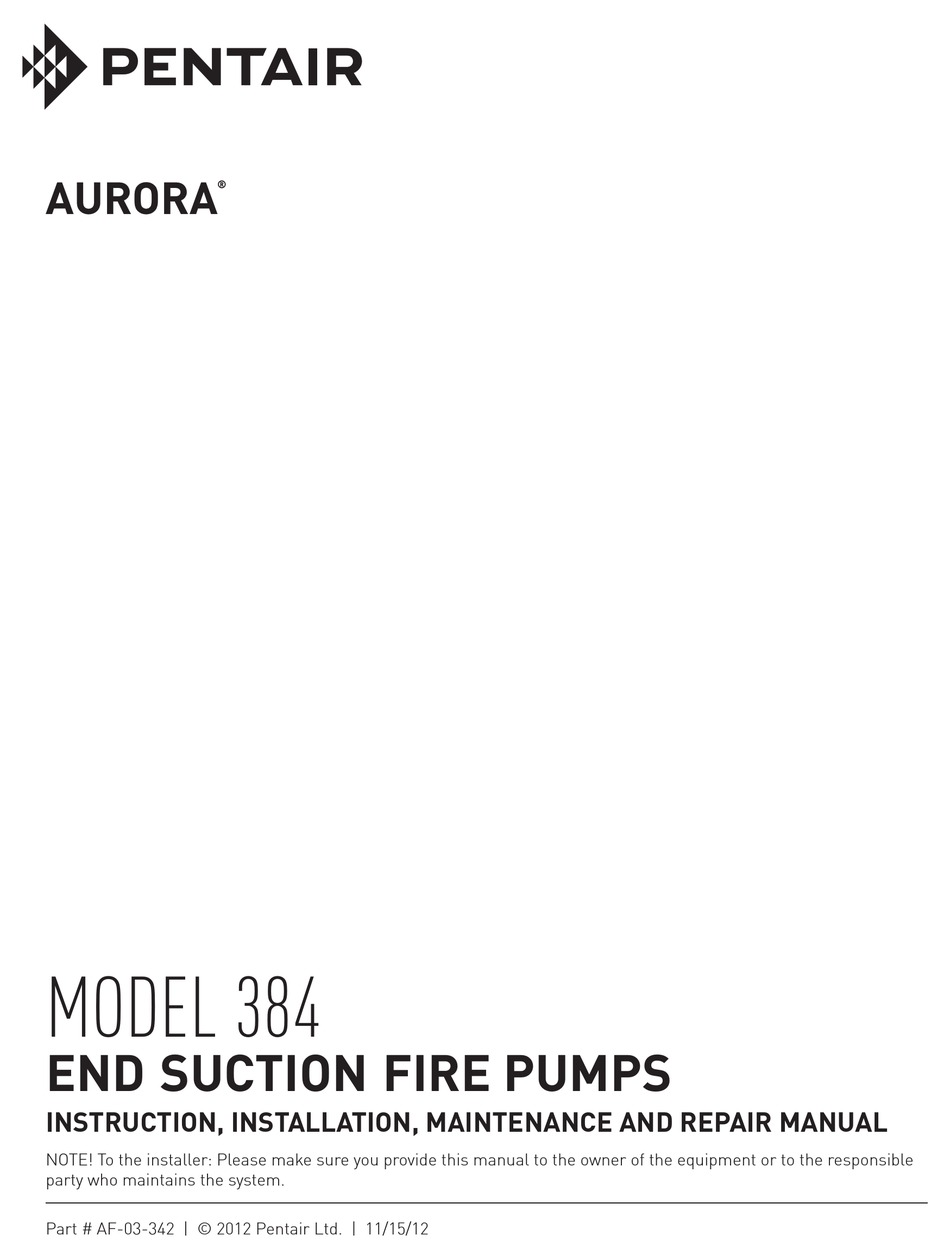 Pentair Aurora Fire Pump Accessories