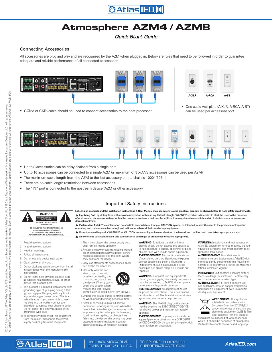 ATLAS IED ATMOSPHERE AZM4 QUICK START MANUAL Pdf Download ManualsLib