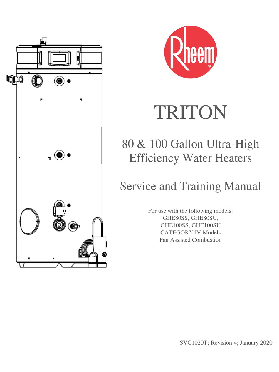 RHEEM TRITON SERVICE AND TRAINING MANUAL Pdf Download