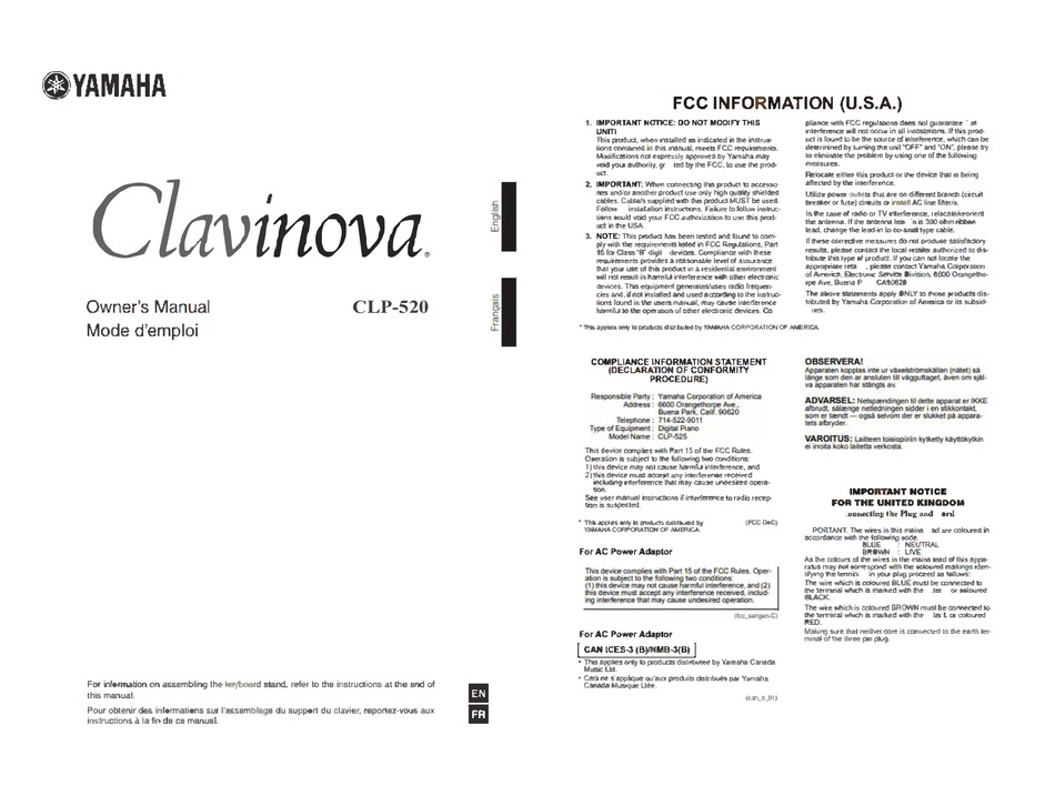 yamaha clavinova clp 520