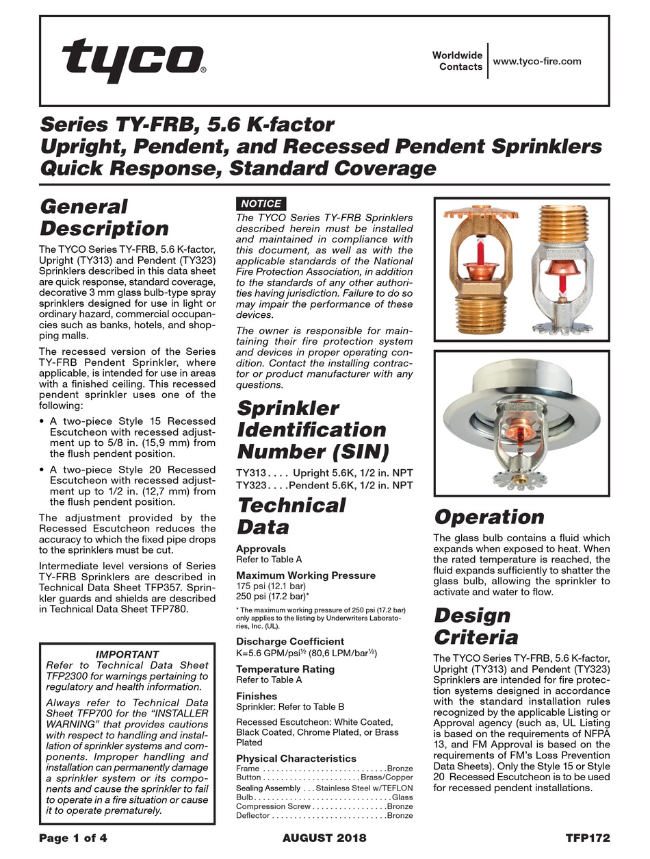 JOHNSON CONTROLS TYCO TY-FRB SERIES MANUAL Pdf Download | ManualsLib