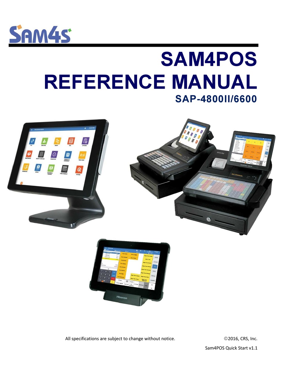 SAM4s SAP-630RT ANDROID 10" T-Screen POS Cash Register System basic Programing 