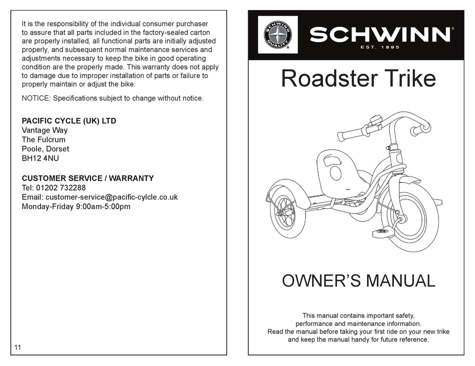 Schwinn Roadster Trike Assembly 2024 www.accuduct