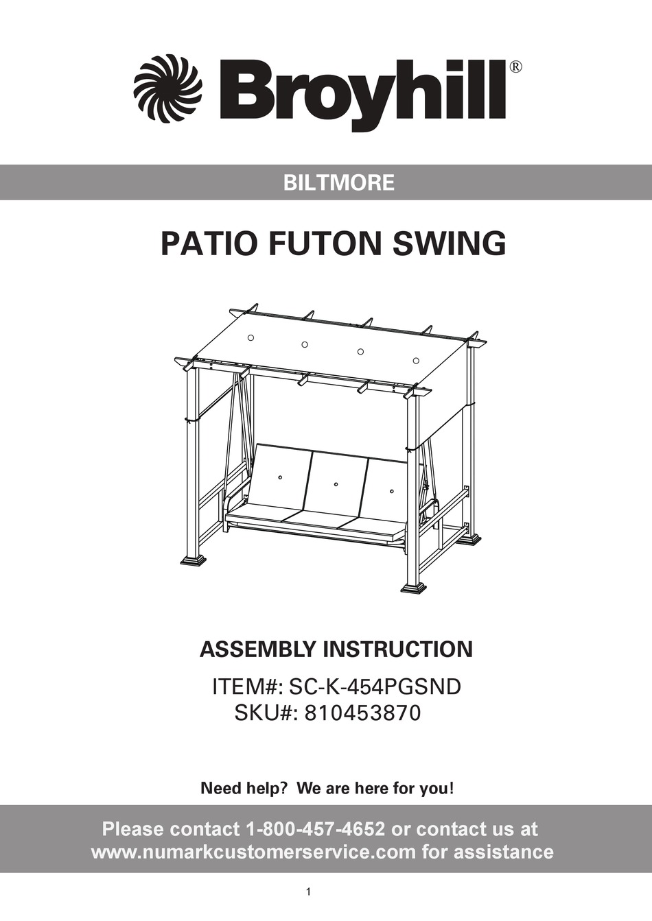 Assembly Instructions Manual Pdf, Broyhill Patio Futon Swing