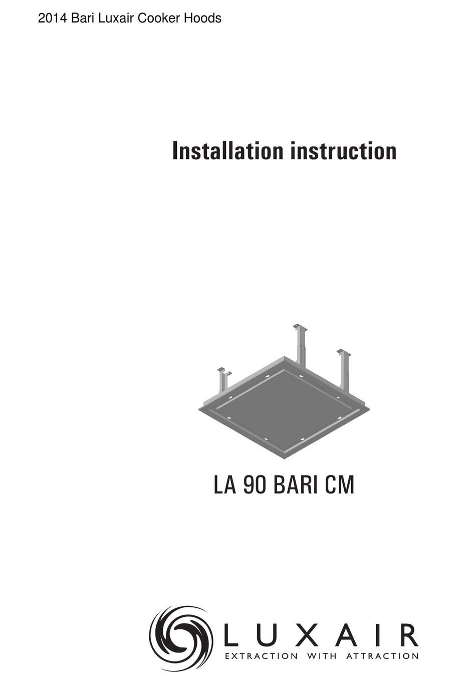 luxair cooker hood fitting instructions