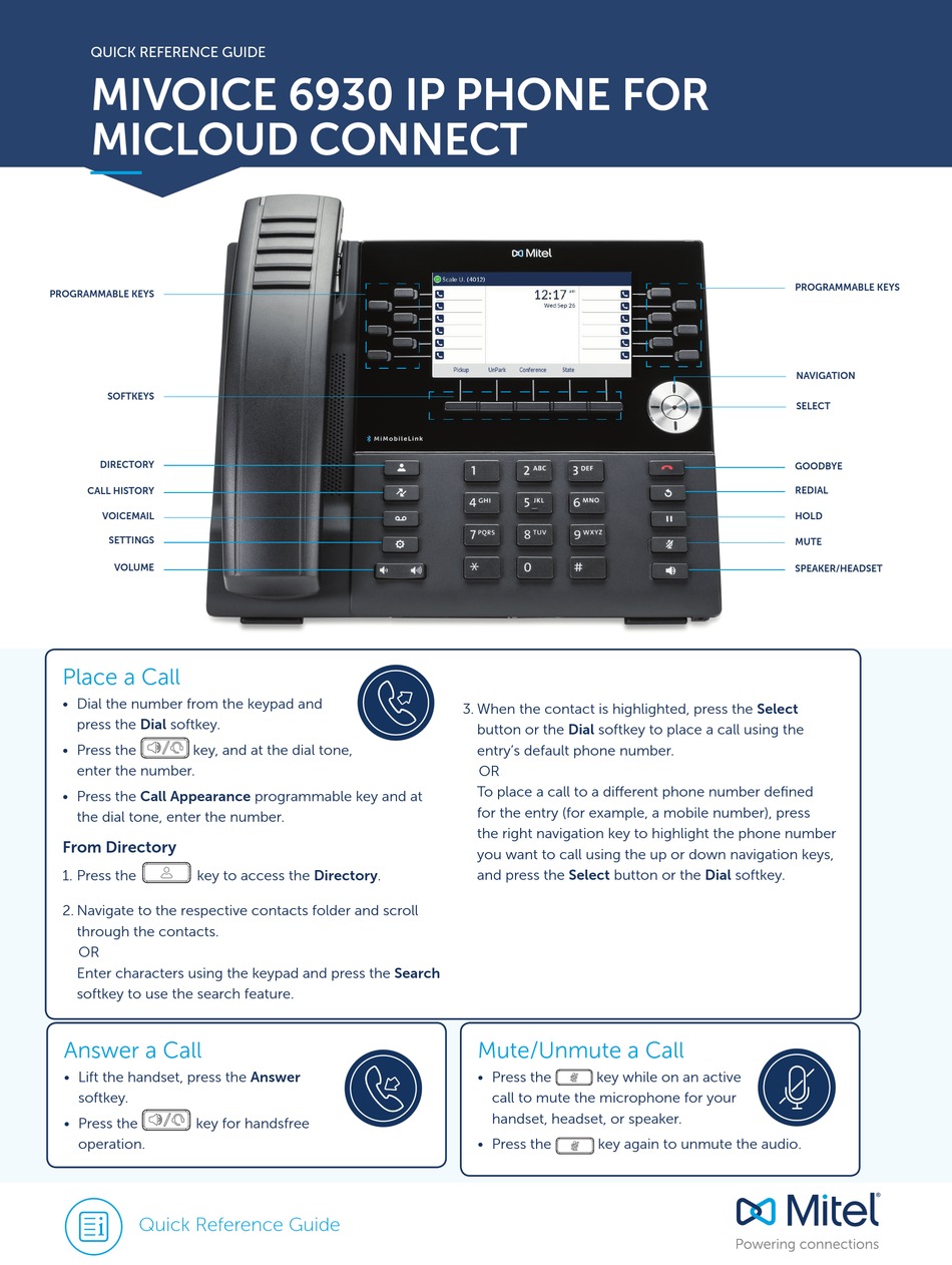 MITEL MIVOICE 6930 QUICK REFERENCE MANUAL Pdf Download ManualsLib MITEL MIVOICE 6930 QUICK REFERENCE MANUAL Pdf Download ManualsLib