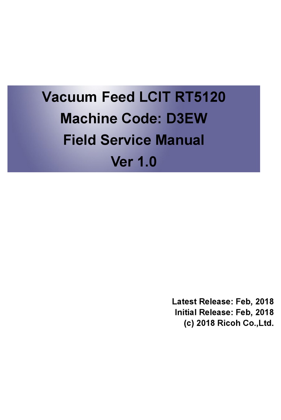 RICOH RT5120 FIELD SERVICE MANUAL Pdf Download ManualsLib
