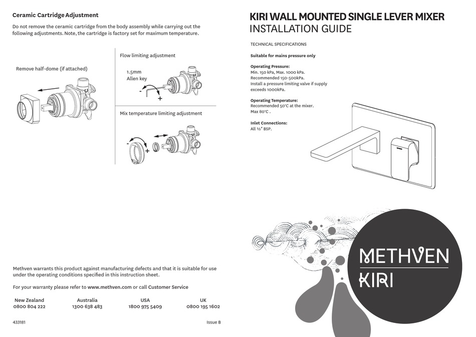 METHVEN KIRI KIWSLCP INSTALLATION MANUAL Pdf Download ManualsLib