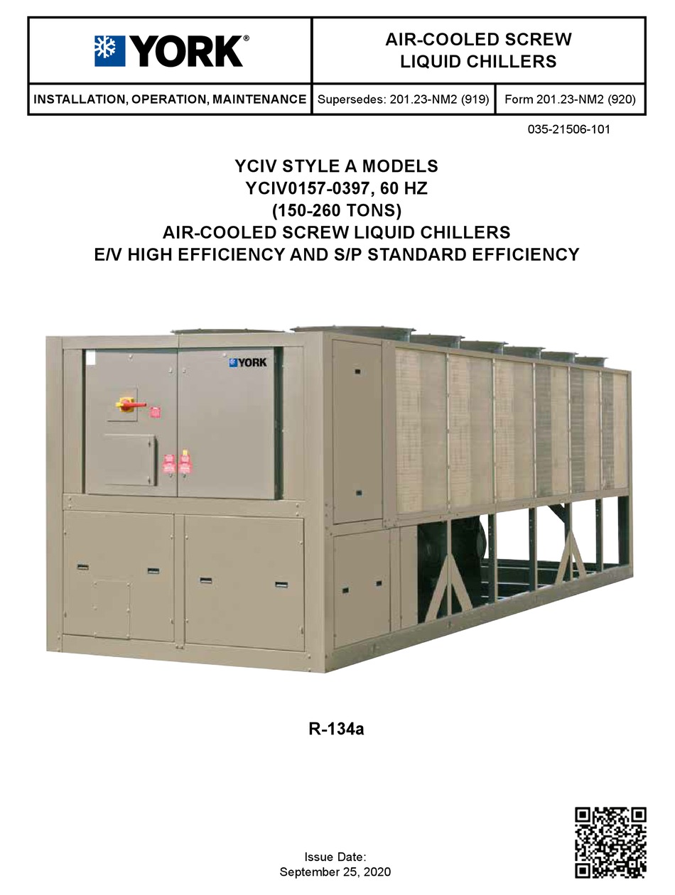 YORK YCIV SERIES INSTALLATION OPERATION & MAINTENANCE Pdf Download