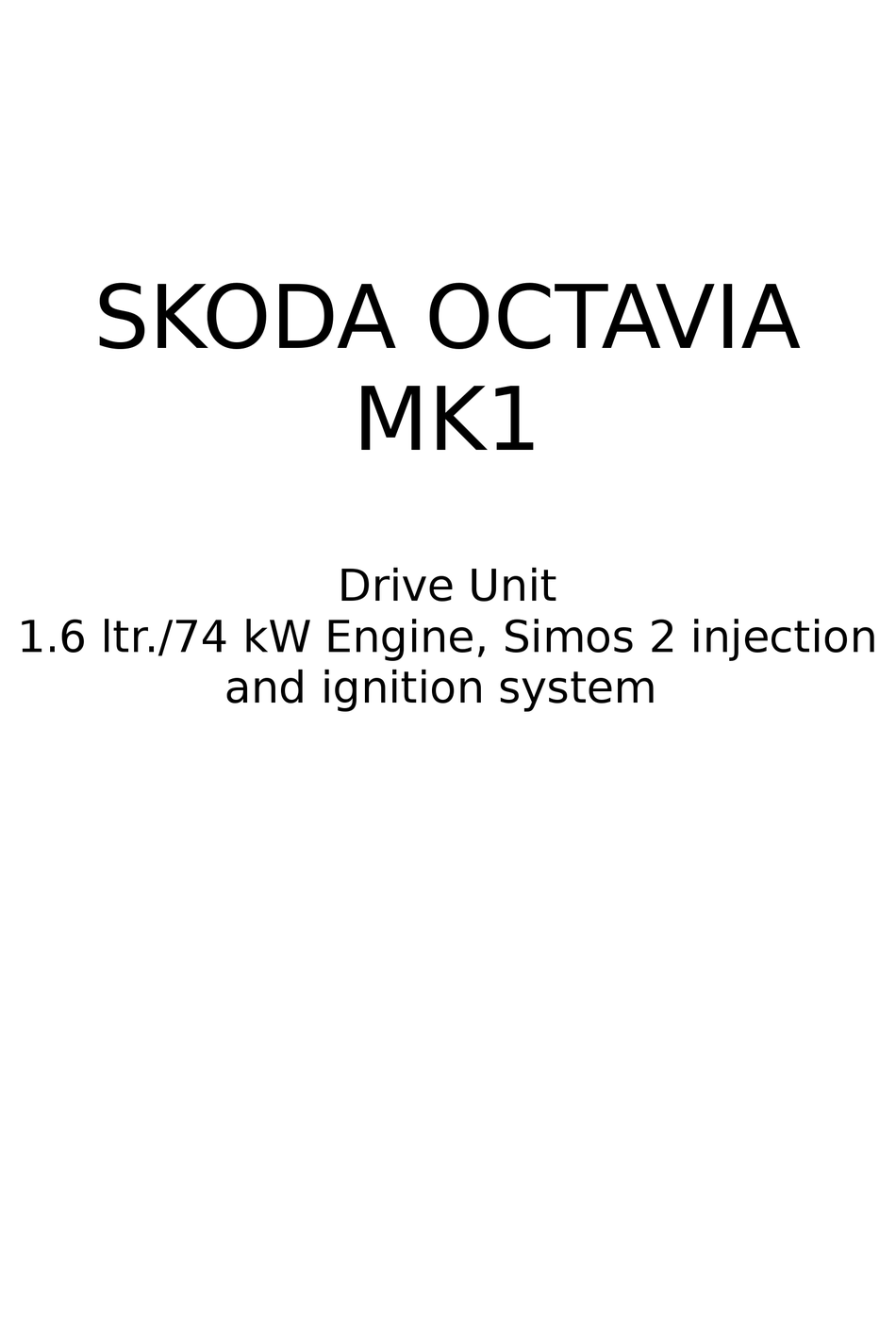 Skoda Octavia Mk1 Service Manual Pdf