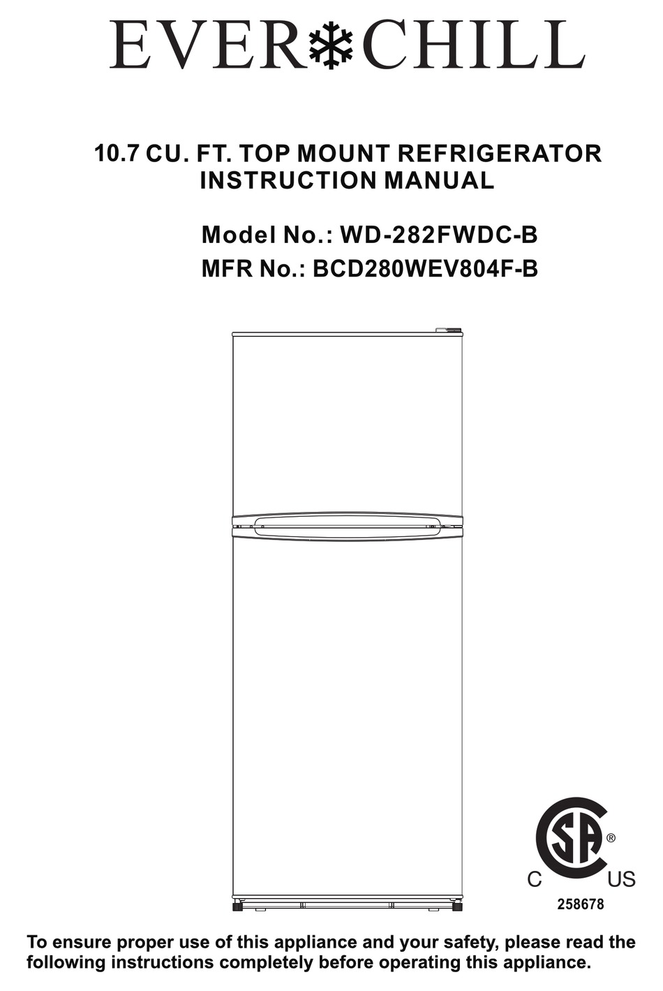 everchill bcd 455wte b 04h