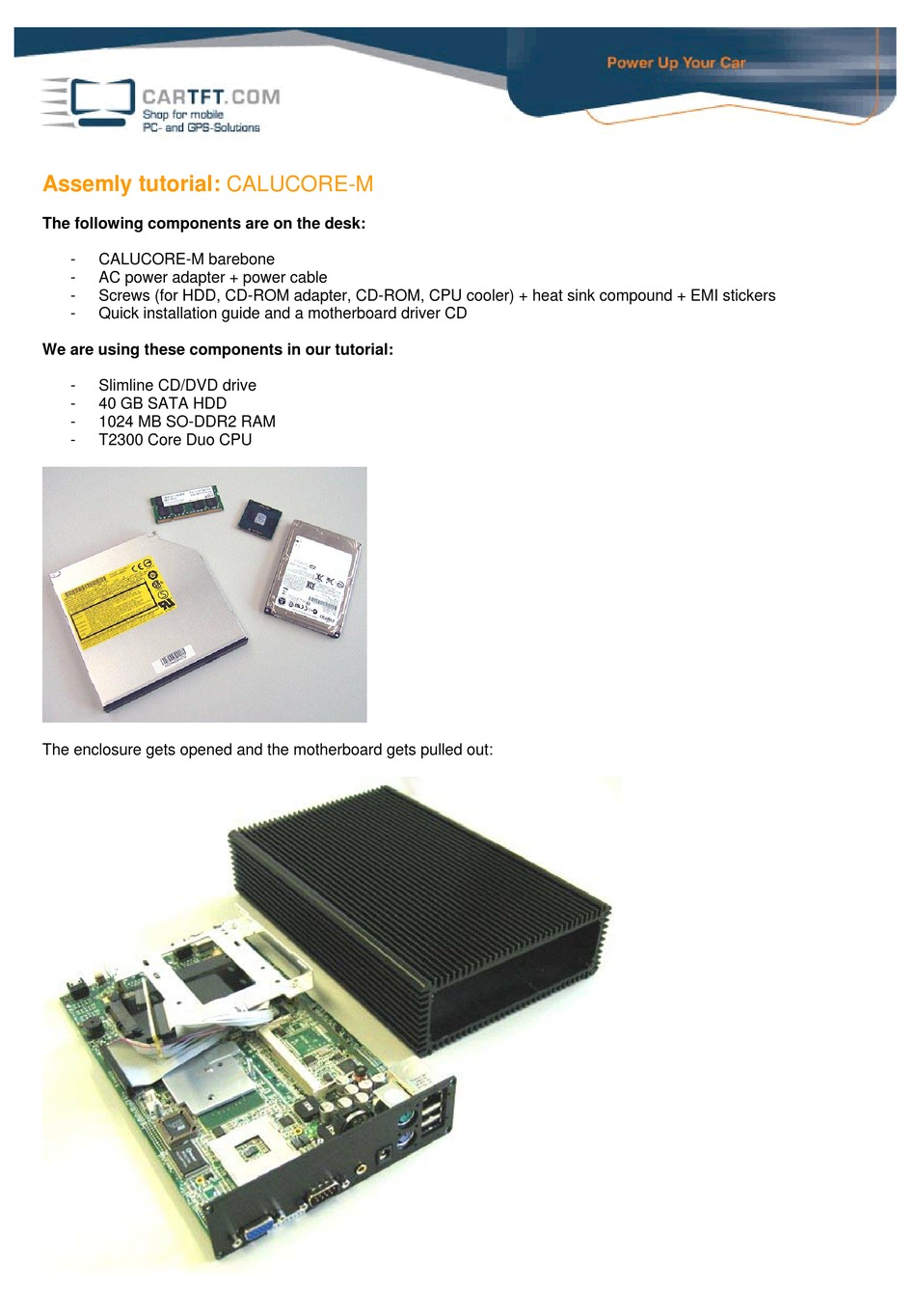 CARTFT CALUCOREM ASSEMLY TUTORIAL Pdf Download ManualsLib