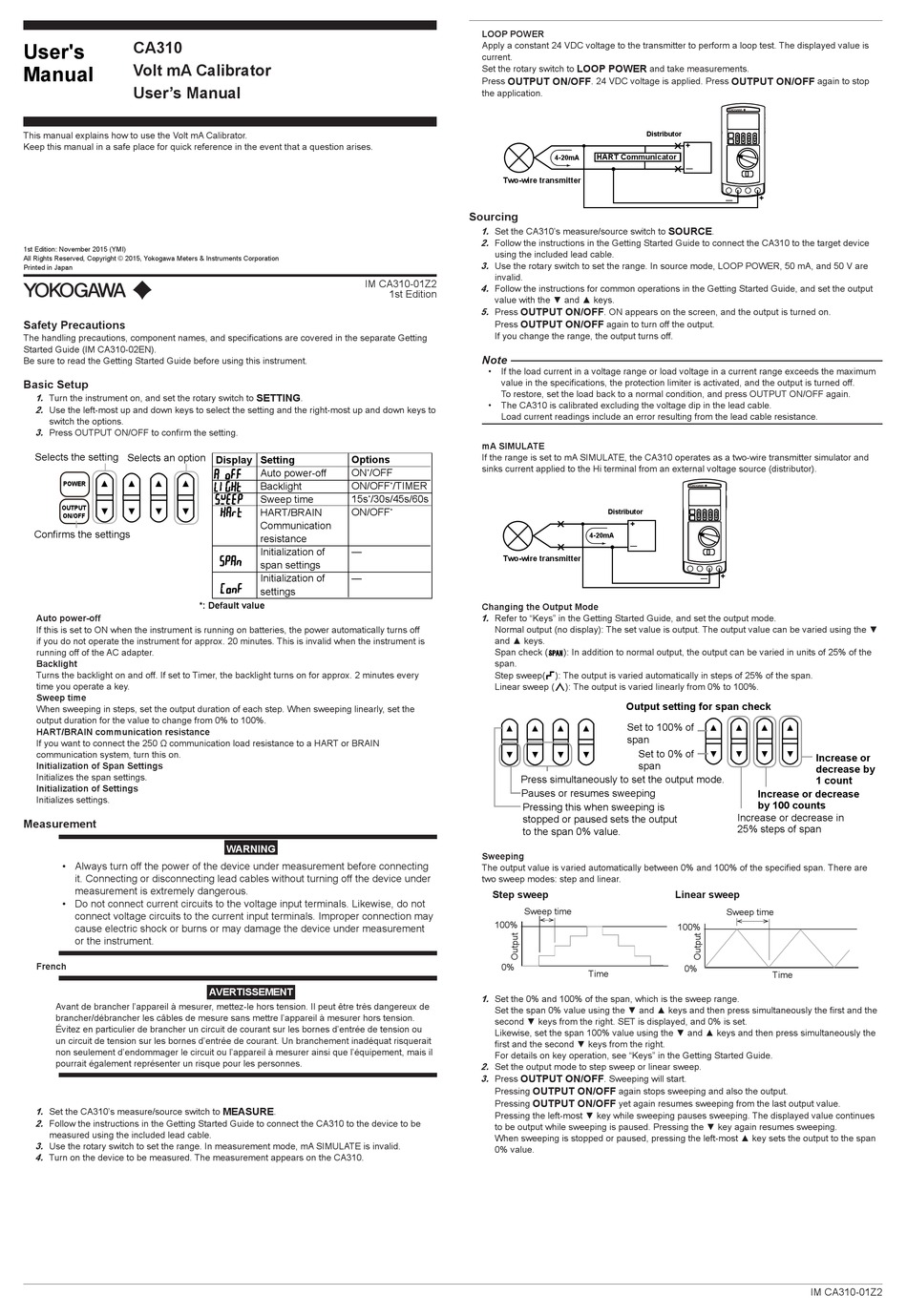 YOKOGAWA CA300 SERIES USER MANUAL Pdf Download ManualsLib
