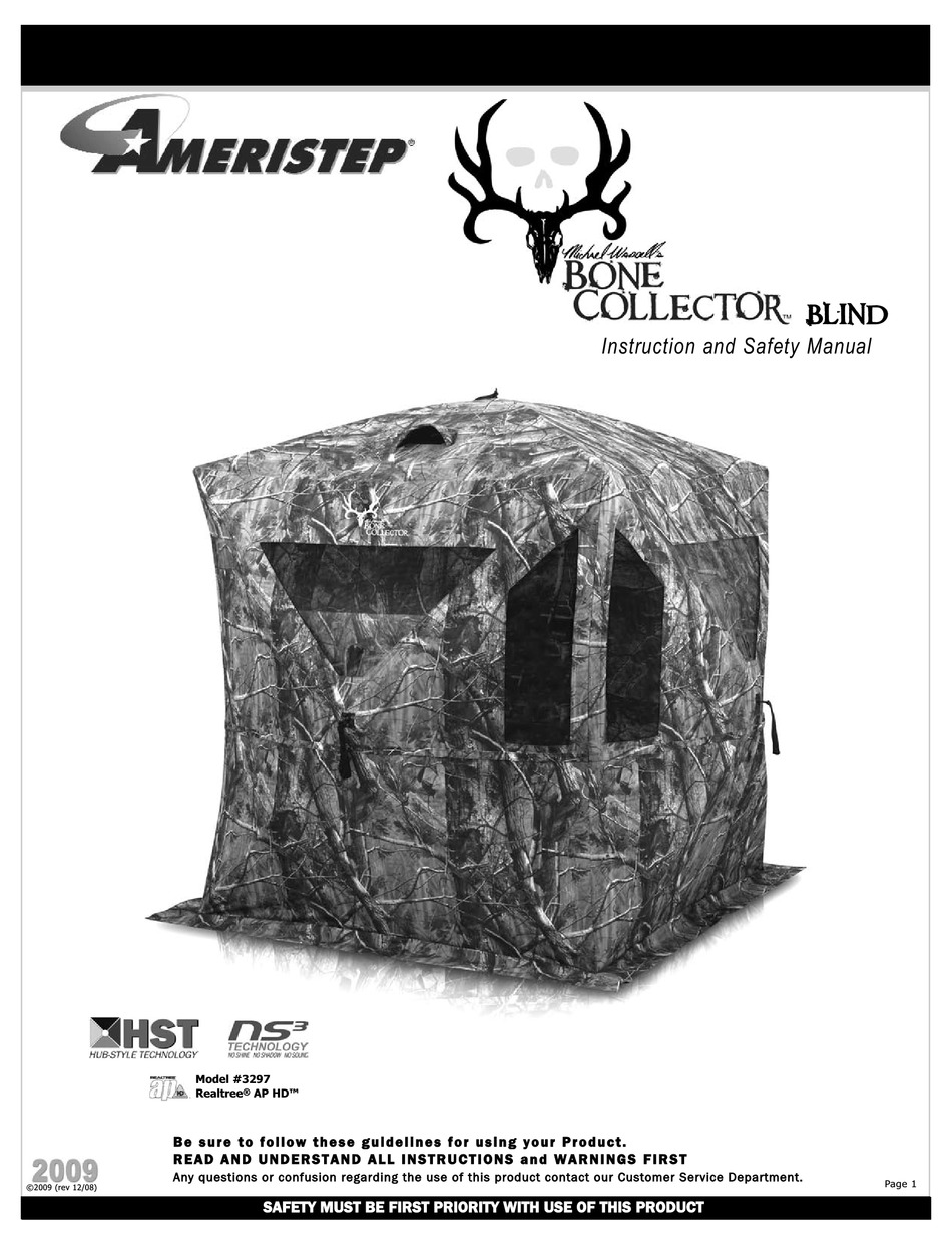 AMERISTEP BONE COLLECTOR BLIND 3297 INSTRUCTION AND SAFETY MANUAL Pdf